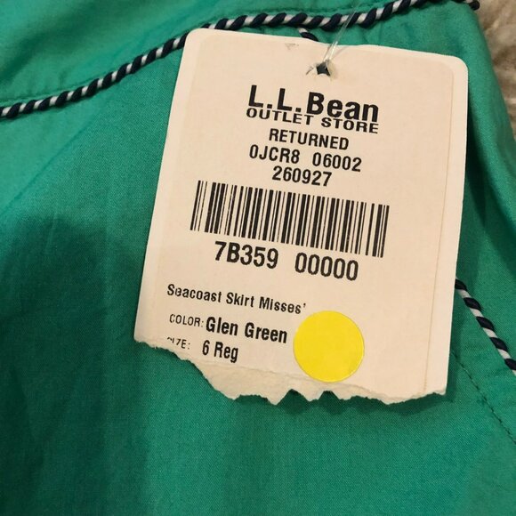 LL Bean Seacoast Glen Green Skirt Sz 6 NWT Lined Pockets Side Zip - Picture 4 of 8